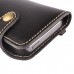 iPhone SE 5 5s - Top Quality Imported Argentina Genuine Leather Flip Wallet Protective Phone Cover Case - Black